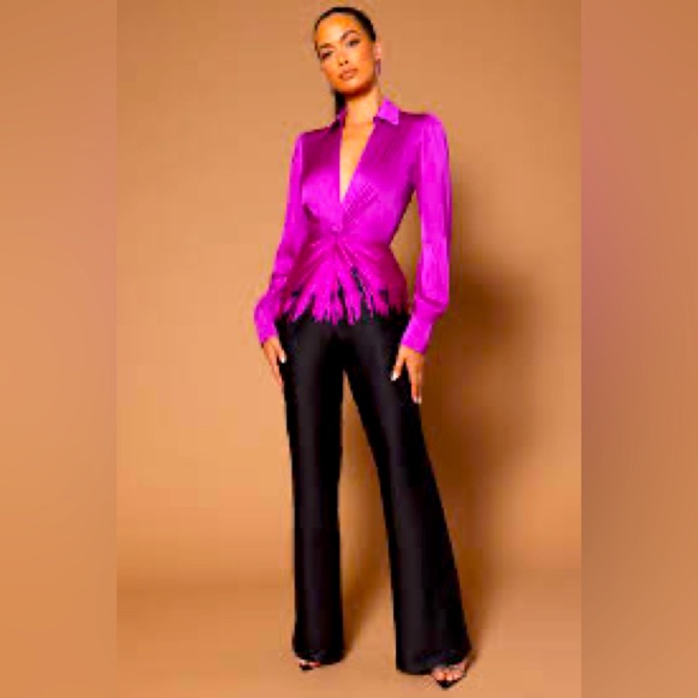 Fashion Nova Mina Satin Ombre Jumpsuit Pantsuit